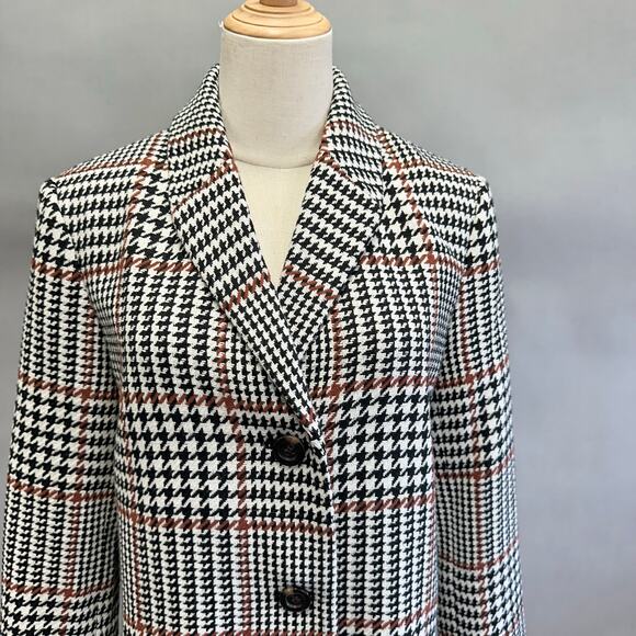 Ann Taylor Plaid Chesterfield Tweed Coat in houndstooth Size Medium NWT - Picture 5 of 16